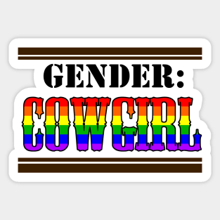 Gender: COWGIRL - Rainbow Sticker